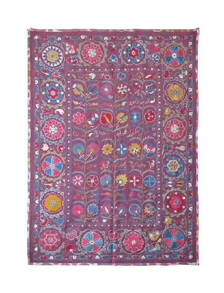 An Uzbek Ferghana Valley Silk on Cotton Suzani