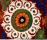 An Uzbek Large Medallion Suzani