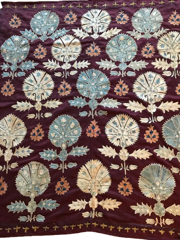 SOLD Uzbek suzani Ottoman Lotus Pattern