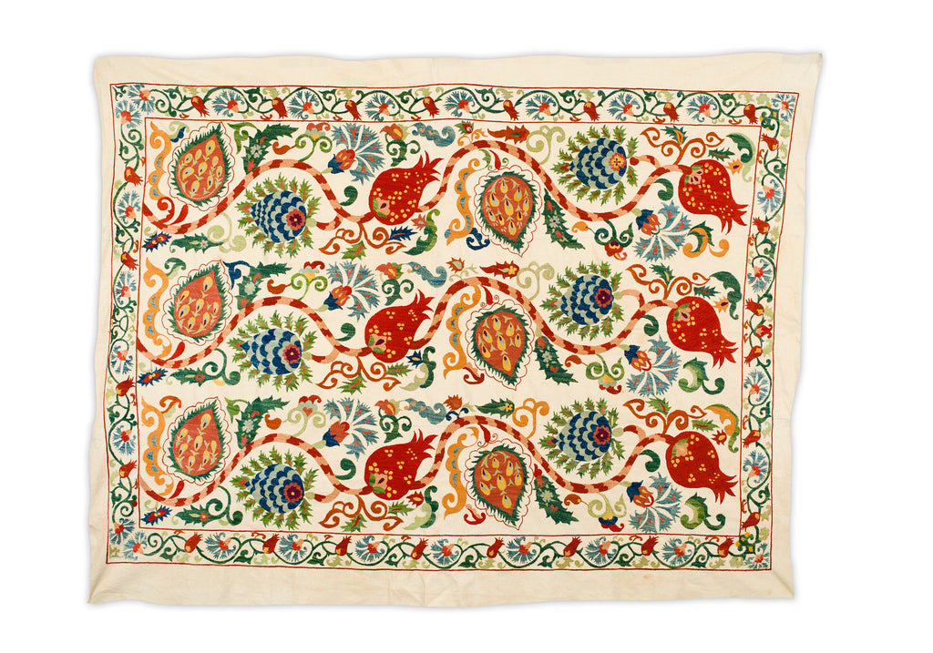 SOLD Uzbek Ottoman Tulip Suzani